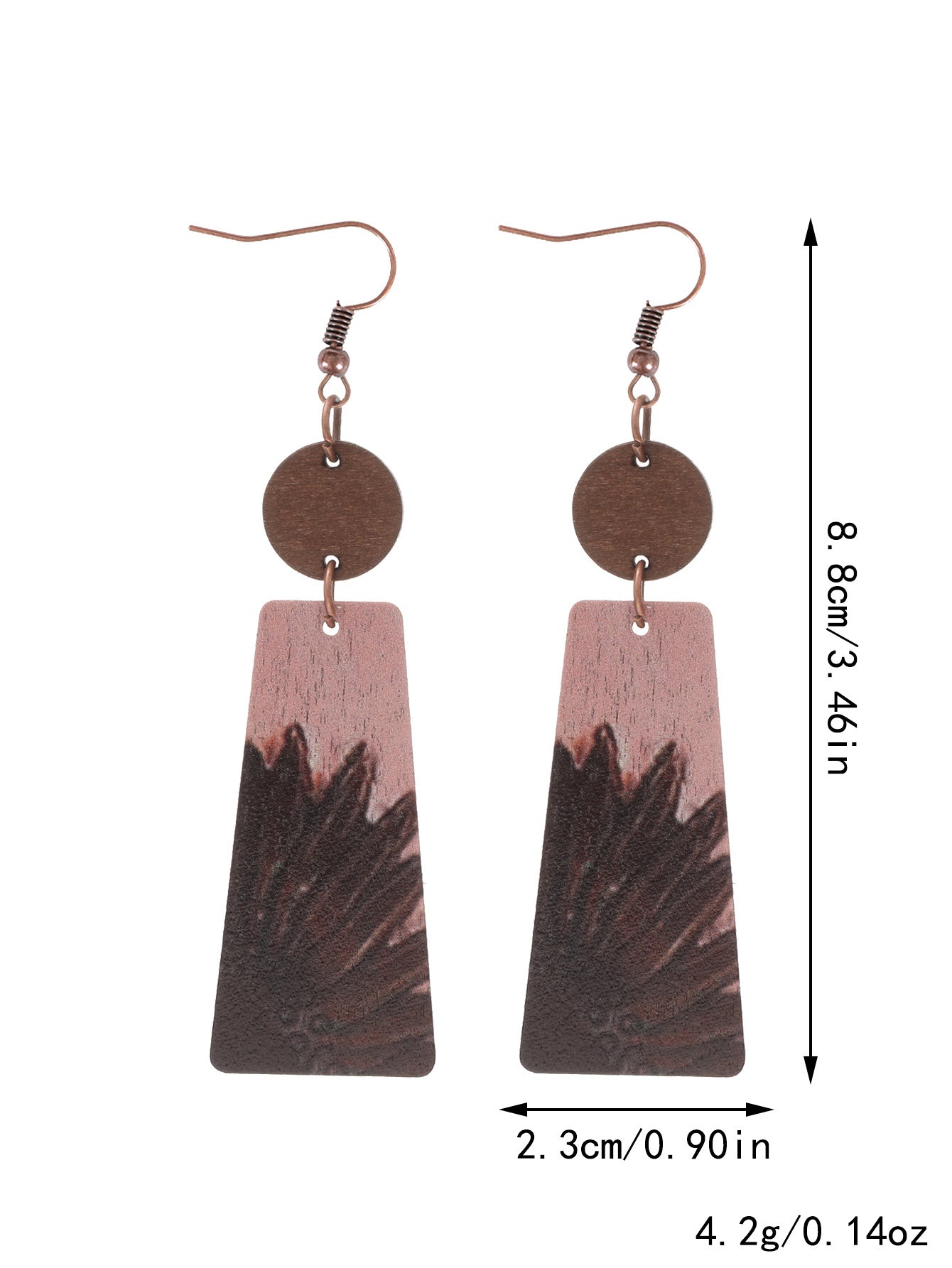 Wholesale Western Style Wooden Bull Head Flower Pattern Earrings